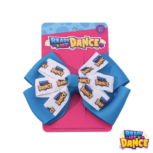 Ready Set Dance Blue Hair Bow